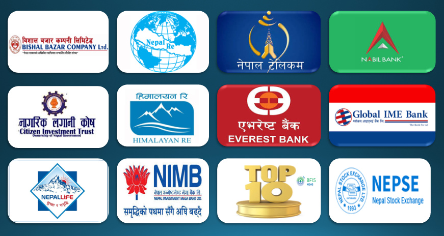 शेयर बजारका सर्वाधिक ठुला १० कम्पनी: विशाल बजार, पुनर्बीमा र टेलिकम अगाडी